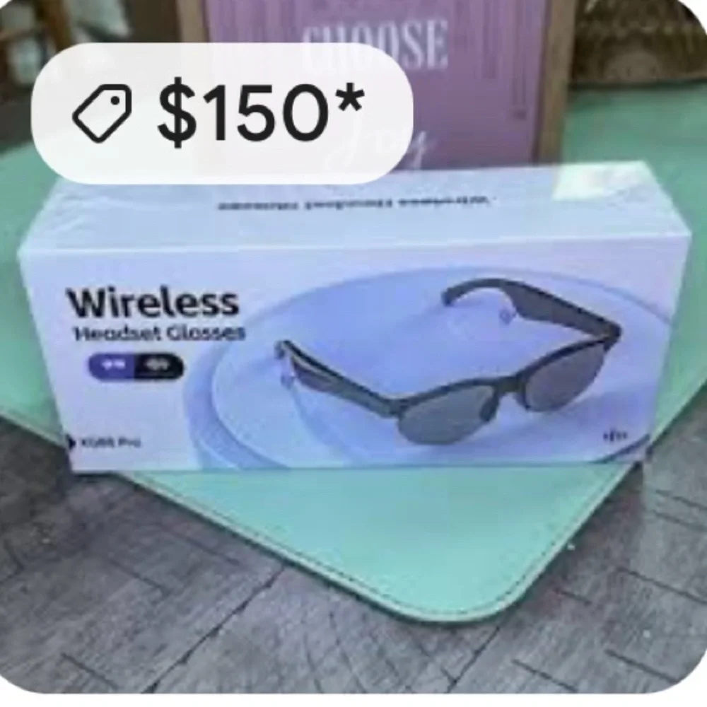 Black Wireless Headset Glasses 👓 as seen on Tik Tok New In Box 🗃️